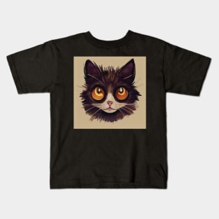 Black Cat Art Pattern Kids T-Shirt